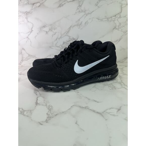 Men Size 8 Nike Air Max 2017 Black Men's Shoes 849559-001 Used Running - Picture 3 of 5